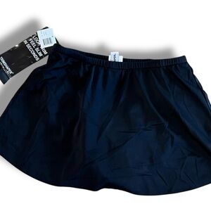NEW! Trim Shaper Swimwear Womens Plus Sz 16 Black Swim Skirt Beach Coverup NWT